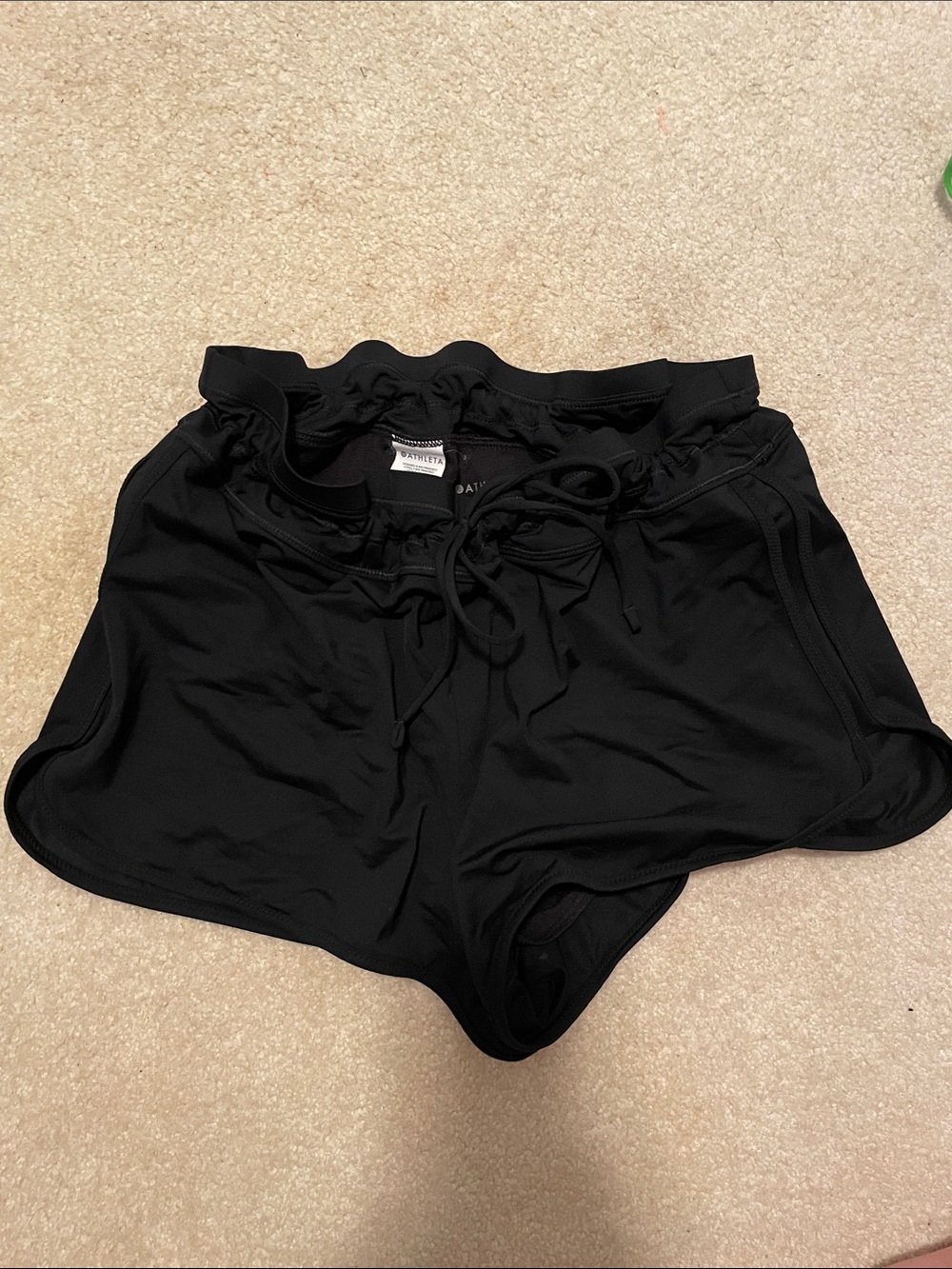 Athleta Black Drawstring Athletic Shorts/swim bottoms
